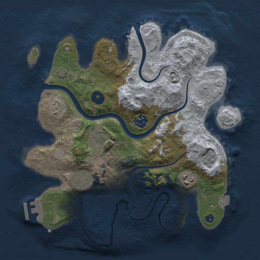 Rust Map: Procedural Map, Size: 3000, Seed: 226177270, 10 Monuments