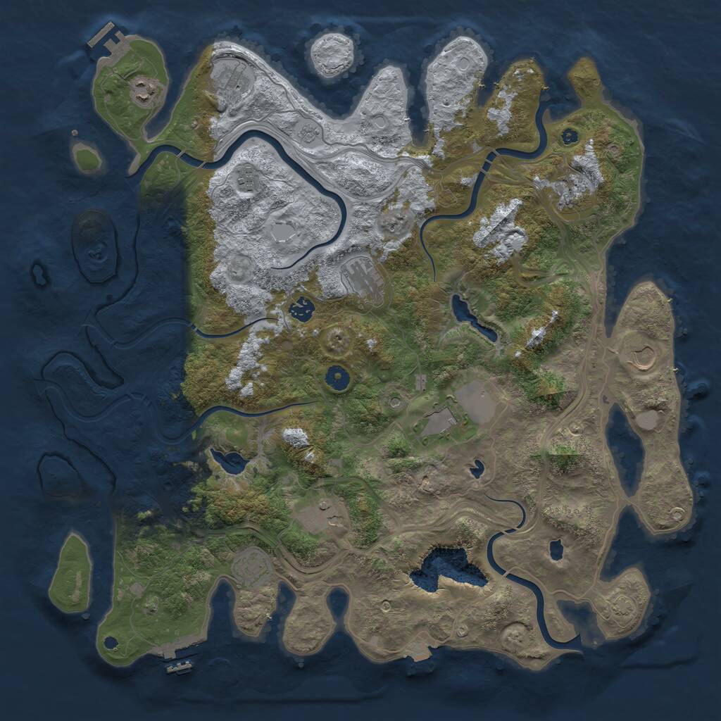 Rust Map: Procedural Map, Size: 4500, Seed: 5554883, 16 Monuments