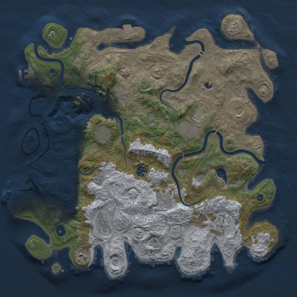 Rust Map: Procedural Map, Size: 4250, Seed: 50000000, 16 Monuments