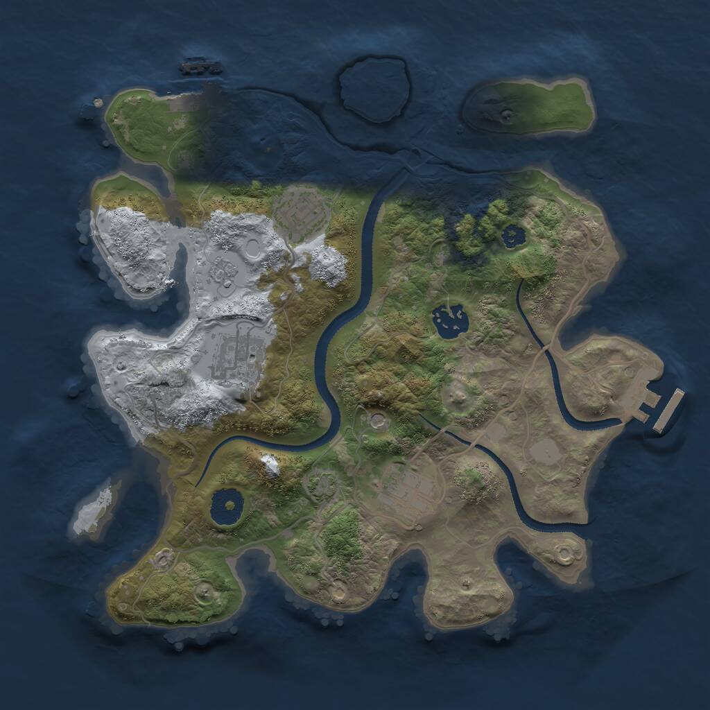 Rust Map: Procedural Map, Size: 3000, Seed: 63946, 10 Monuments
