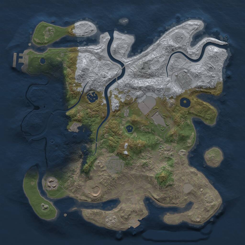 Rust Map: Procedural Map, Size: 3500, Seed: 312312, 14 Monuments