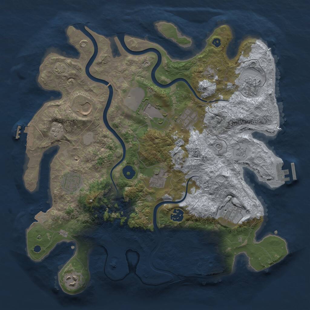 Rust Map: Procedural Map, Size: 3600, Seed: 20260704, 16 Monuments