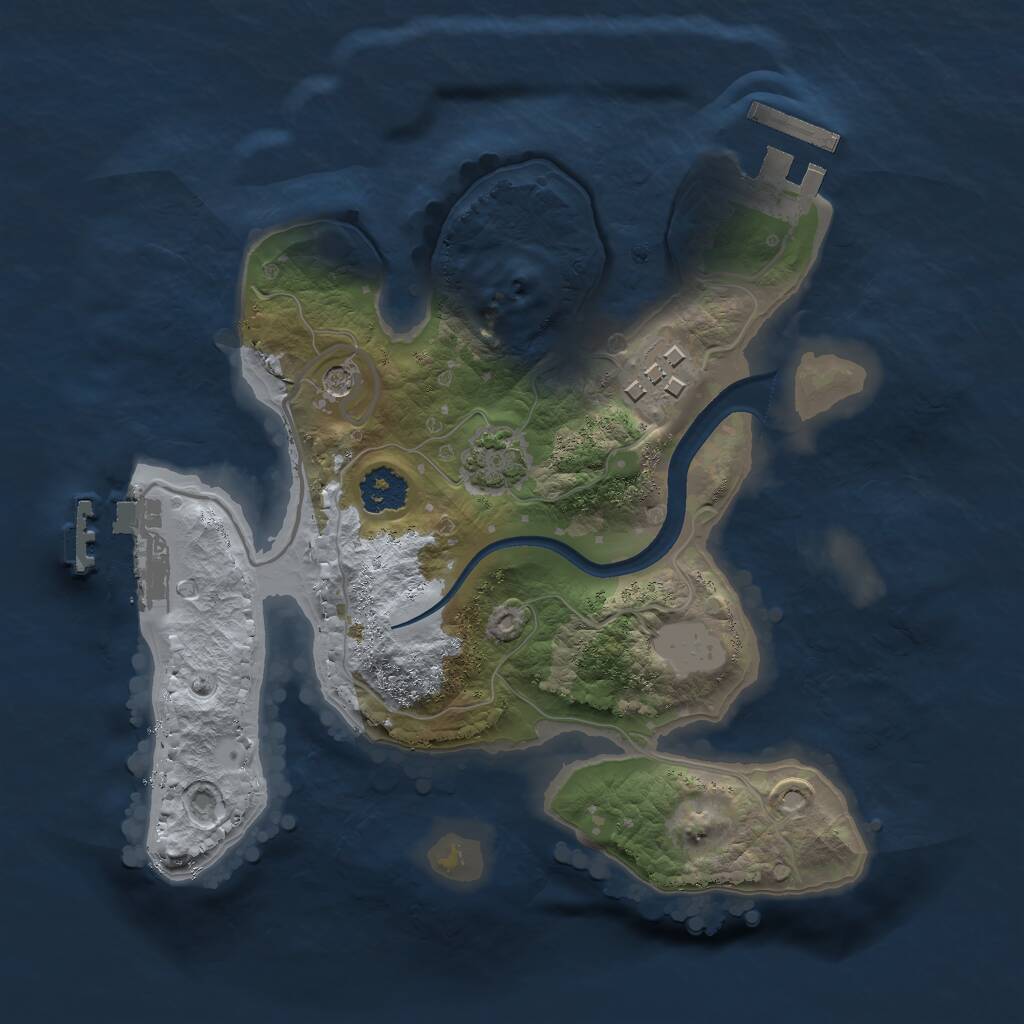 Rust Map: Procedural Map, Size: 2200, Seed: 845140854, 6 Monuments