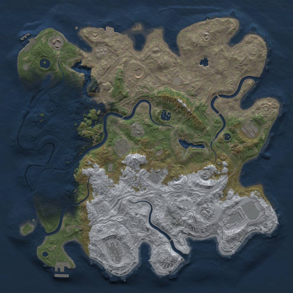 Rust Map: Procedural Map, Size: 4250, Seed: 14341, 16 Monuments