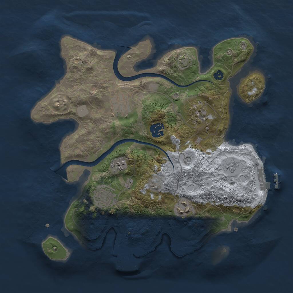 Rust Map: Procedural Map, Size: 3000, Seed: 854129, 12 Monuments