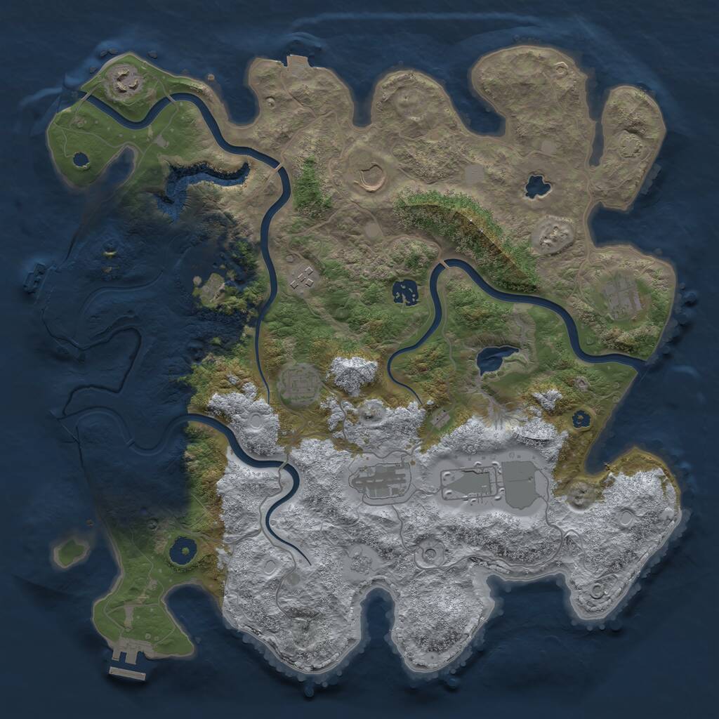 Rust Map: Procedural Map, Size: 4000, Seed: 14341, 15 Monuments