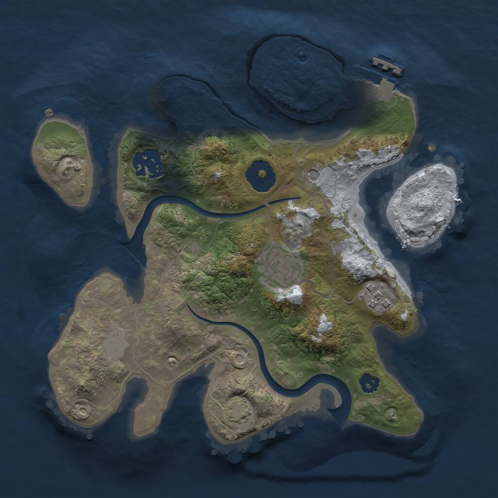 Rust Map: Procedural Map, Size: 2500, Seed: 178622579, 7 Monuments
