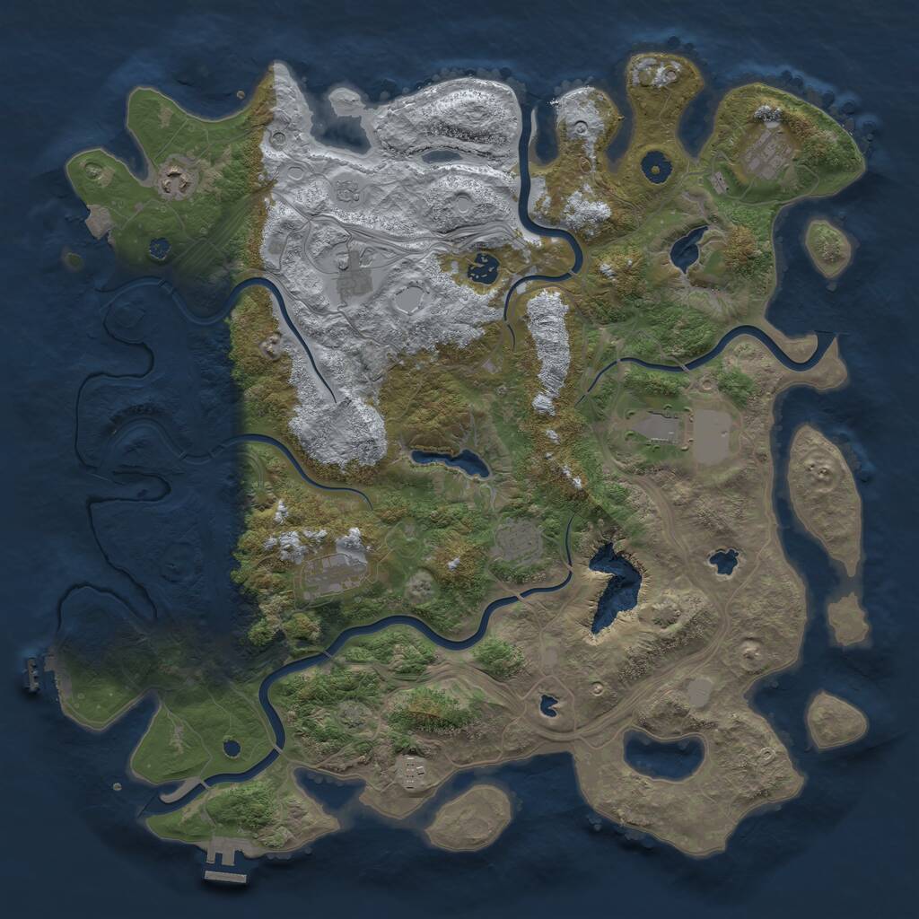 Rust Map: Procedural Map, Size: 4500, Seed: 192642457, 14 Monuments