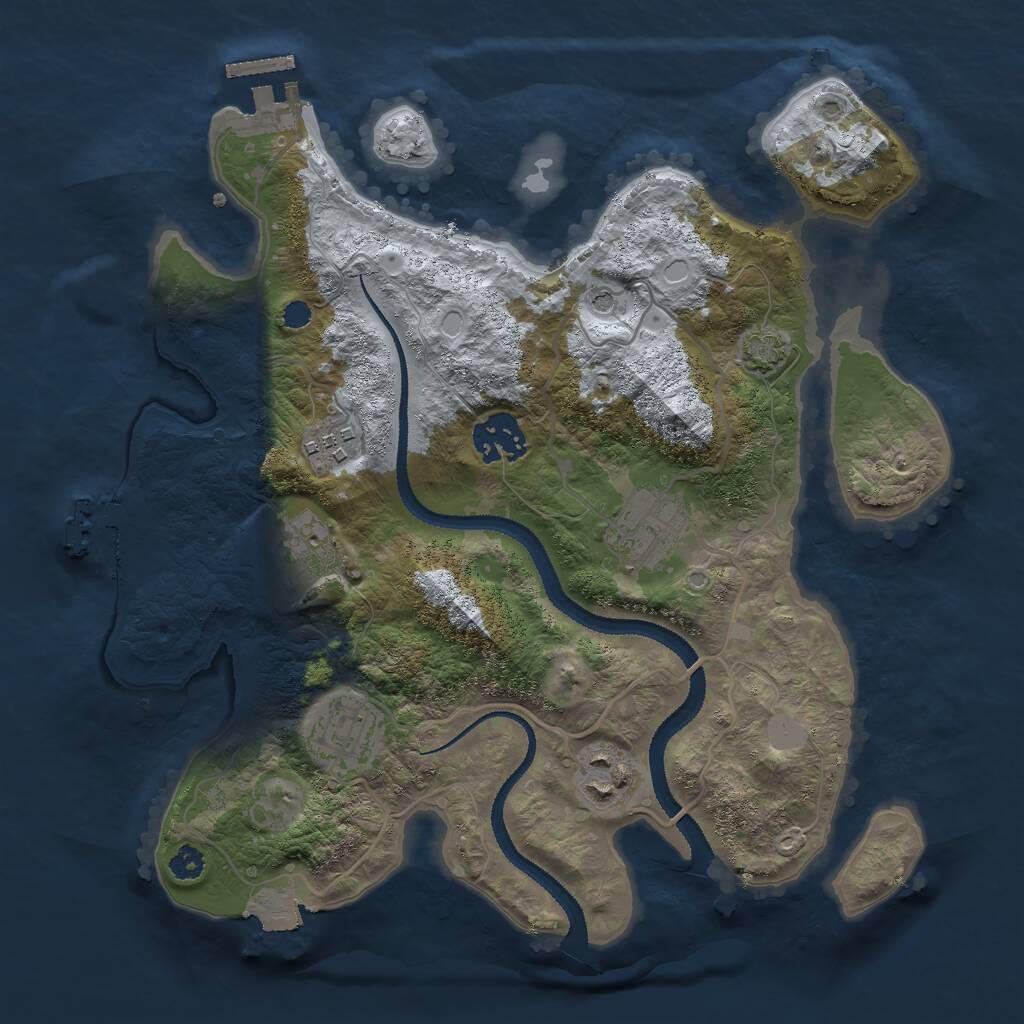 Rust Map: Procedural Map, Size: 3000, Seed: 36692, 11 Monuments