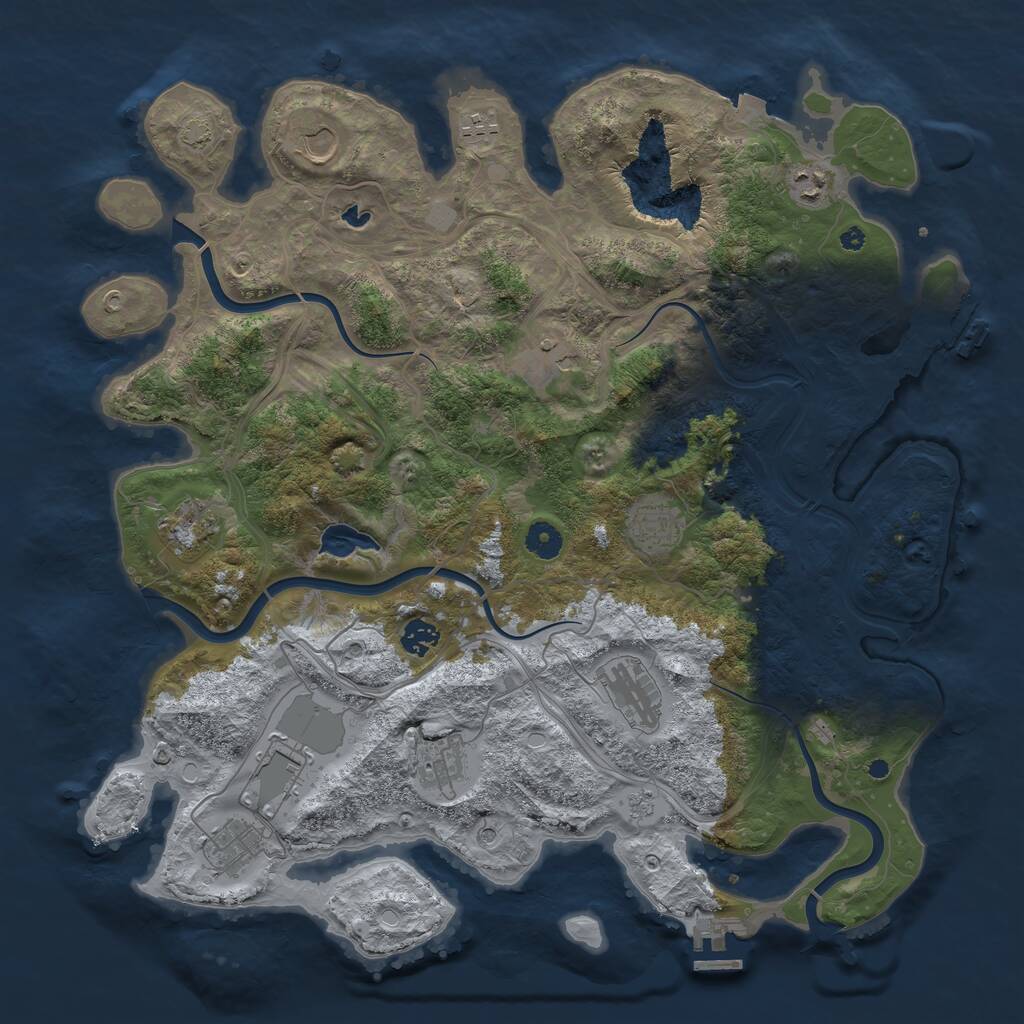 Rust Map: Procedural Map, Size: 4250, Seed: 1782523660, 17 Monuments