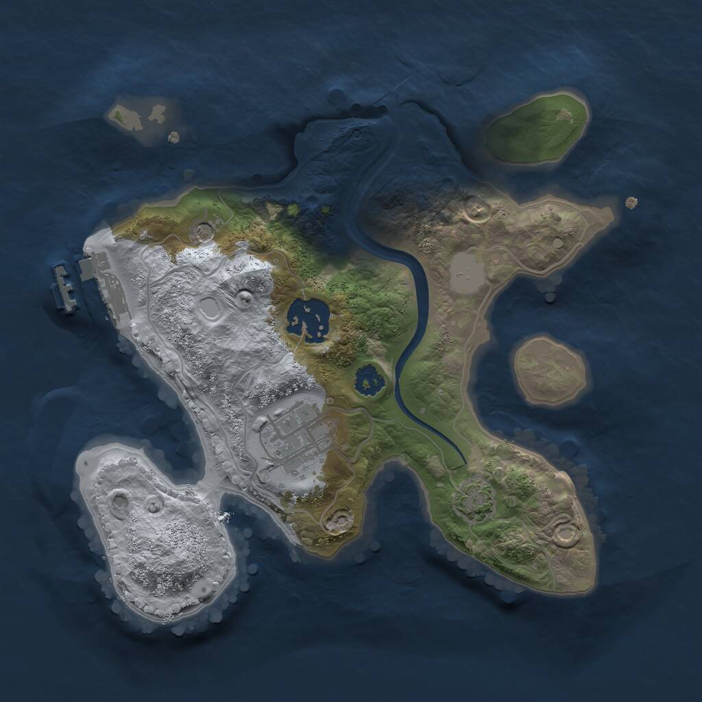 Rust Map: Procedural Map, Size: 2350, Seed: 18673, 6 Monuments