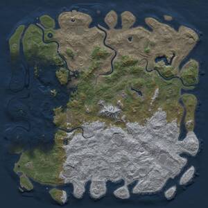 Thumbnail Rust Map: Procedural Map, Size: 6000, Seed: 106107298, 17 Monuments
