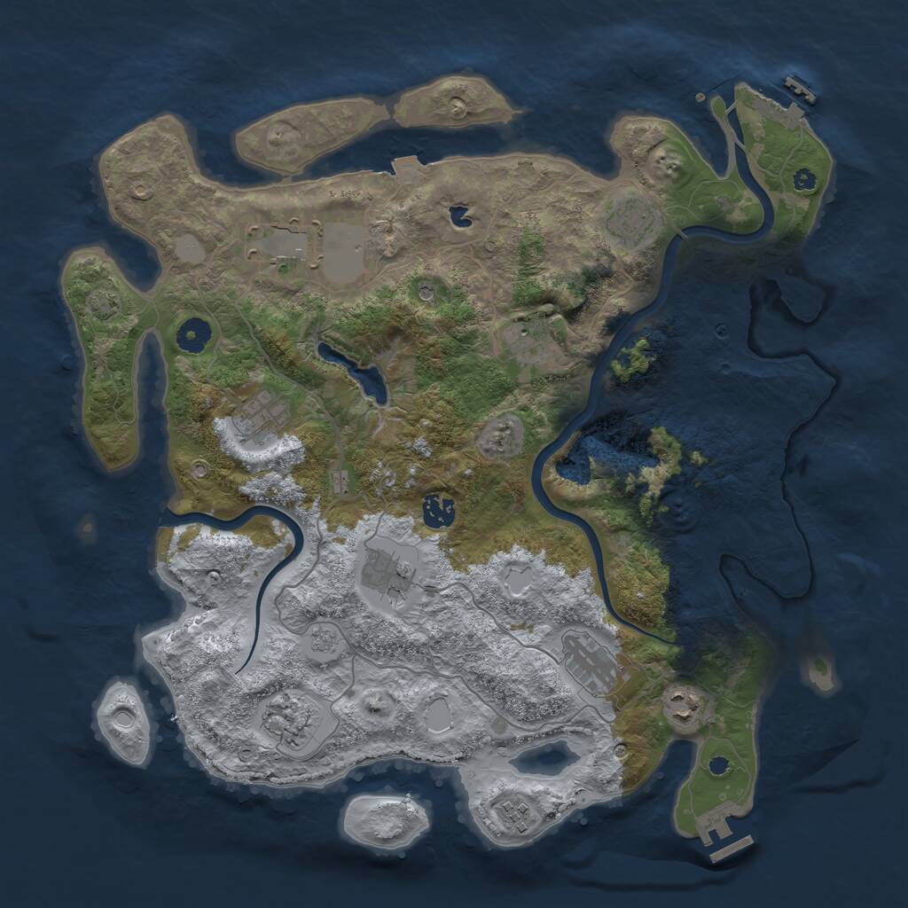 Rust Map: Procedural Map, Size: 4000, Seed: 1940912908, 16 Monuments
