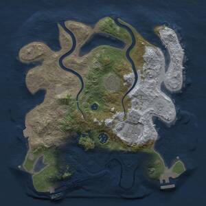 Thumbnail Rust Map: Procedural Map, Size: 3000, Seed: 1765788299, 10 Monuments