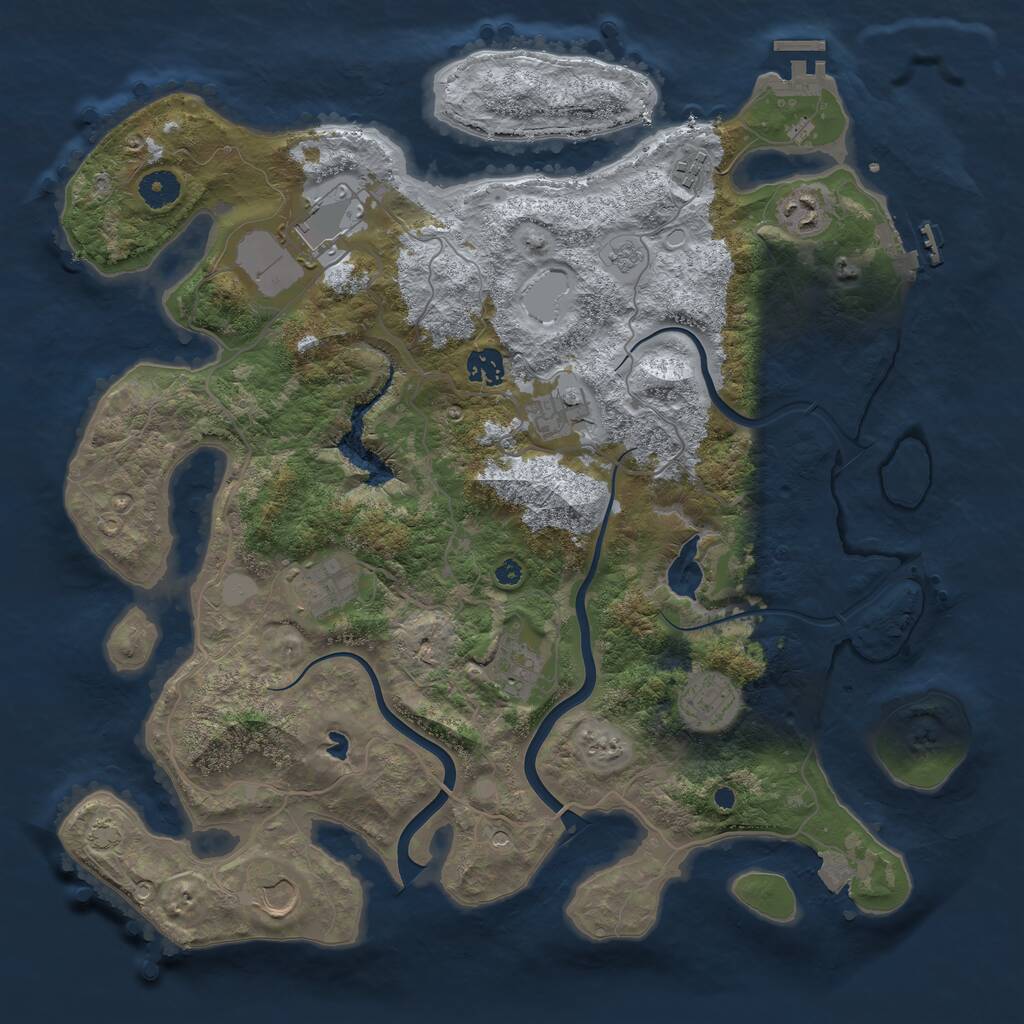 Rust Map: Procedural Map, Size: 4000, Seed: 26258, 15 Monuments