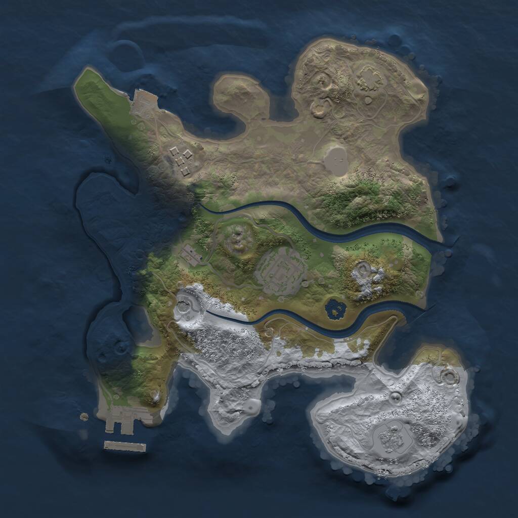 Rust Map: Procedural Map, Size: 2499, Seed: 1163617783, 7 Monuments