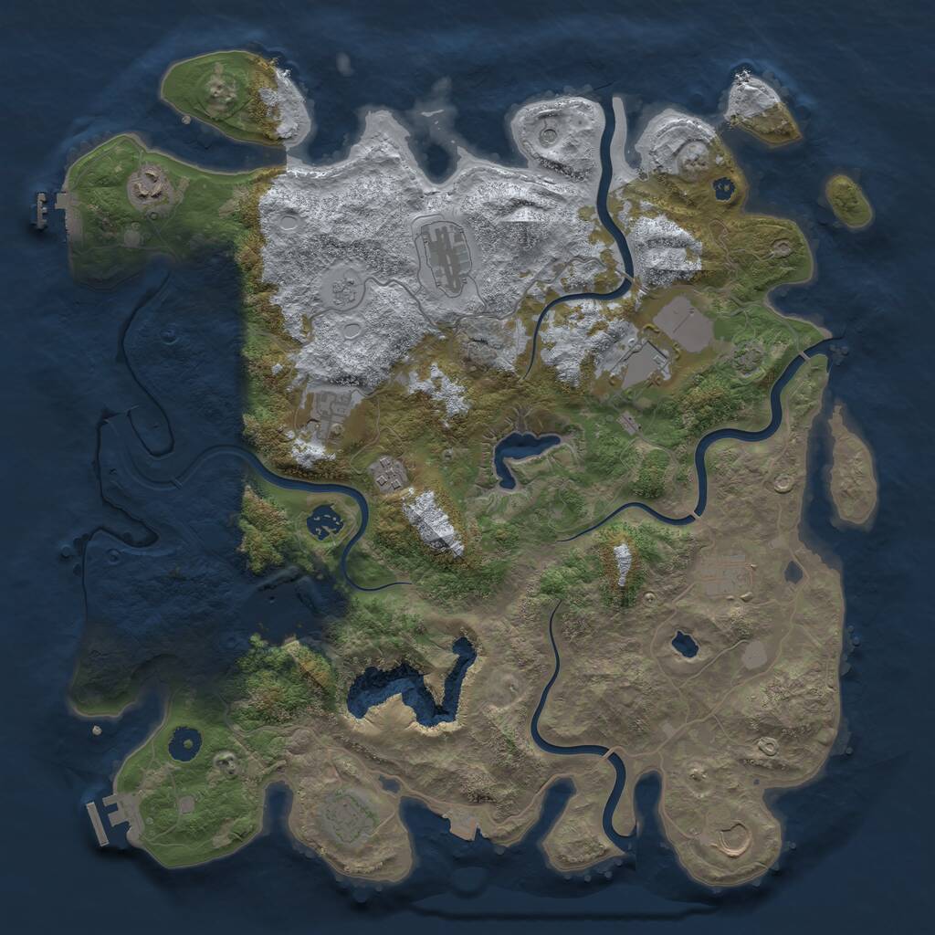 Rust Map: Procedural Map, Size: 4200, Seed: 36692, 16 Monuments