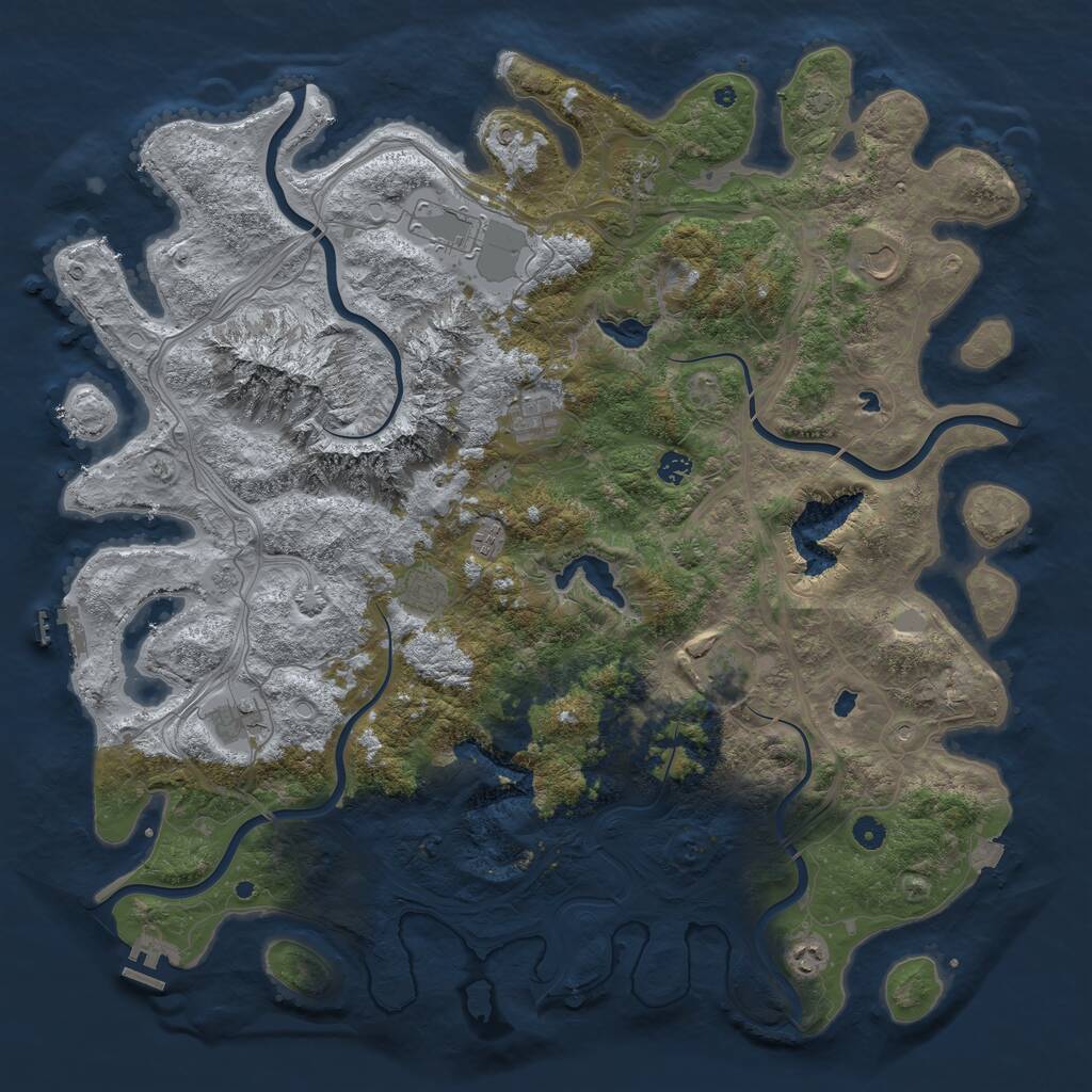Rust Map: Procedural Map, Size: 5000, Seed: 420069, 16 Monuments