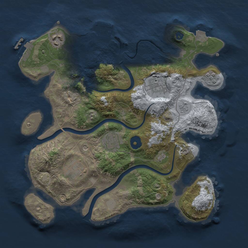 Rust Map: Procedural Map, Size: 3000, Seed: 2984567, 11 Monuments