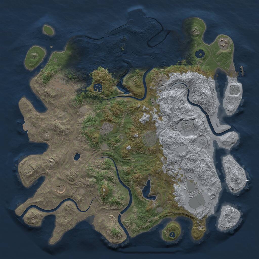 Rust Map: Procedural Map, Size: 4250, Seed: 207601383, 16 Monuments