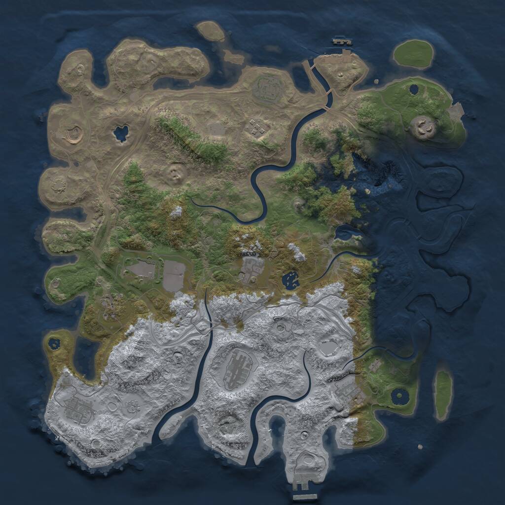 Rust Map: Procedural Map, Size: 4250, Seed: 492079979, 17 Monuments
