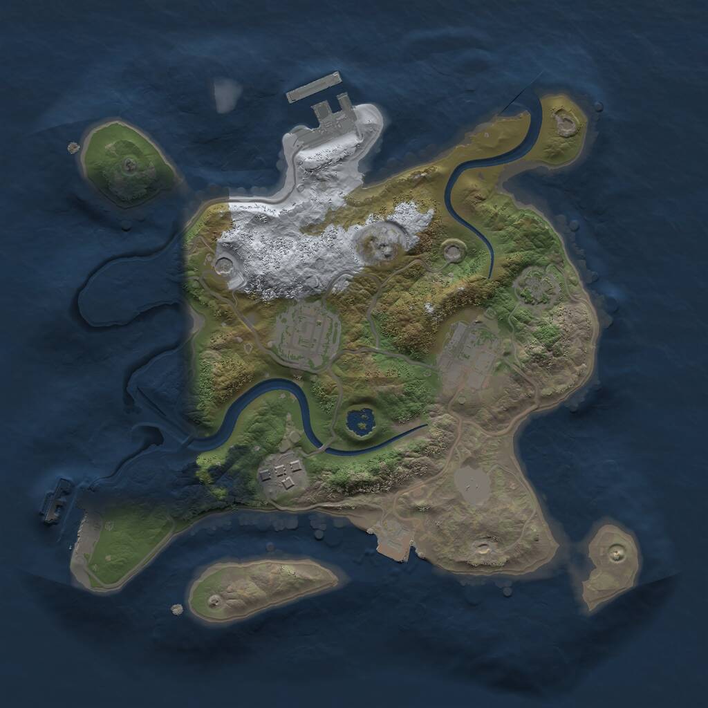 Rust Map: Procedural Map, Size: 2500, Seed: 99092030, 8 Monuments