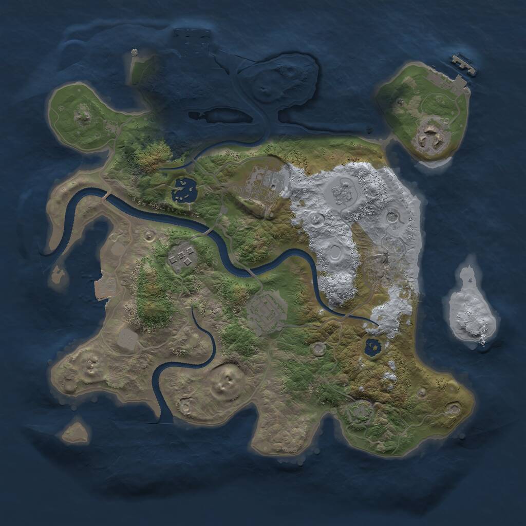 Rust Map: Procedural Map, Size: 3000, Seed: 1711372733, 11 Monuments