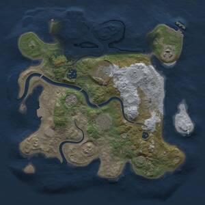 Thumbnail Rust Map: Procedural Map, Size: 3000, Seed: 1711372733, 11 Monuments