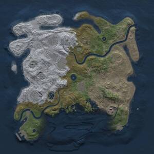 Thumbnail Rust Map: Procedural Map, Size: 3750, Seed: 608680737, 15 Monuments