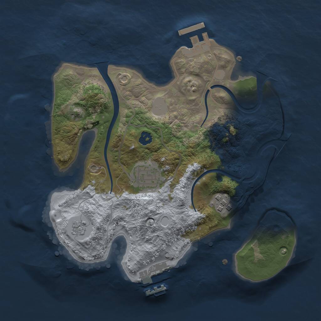 Rust Map: Procedural Map, Size: 2400, Seed: 33, 6 Monuments