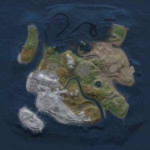 Thumbnail Rust Map: Procedural Map, Size: 2500, Seed: 1680950116, 7 Monuments