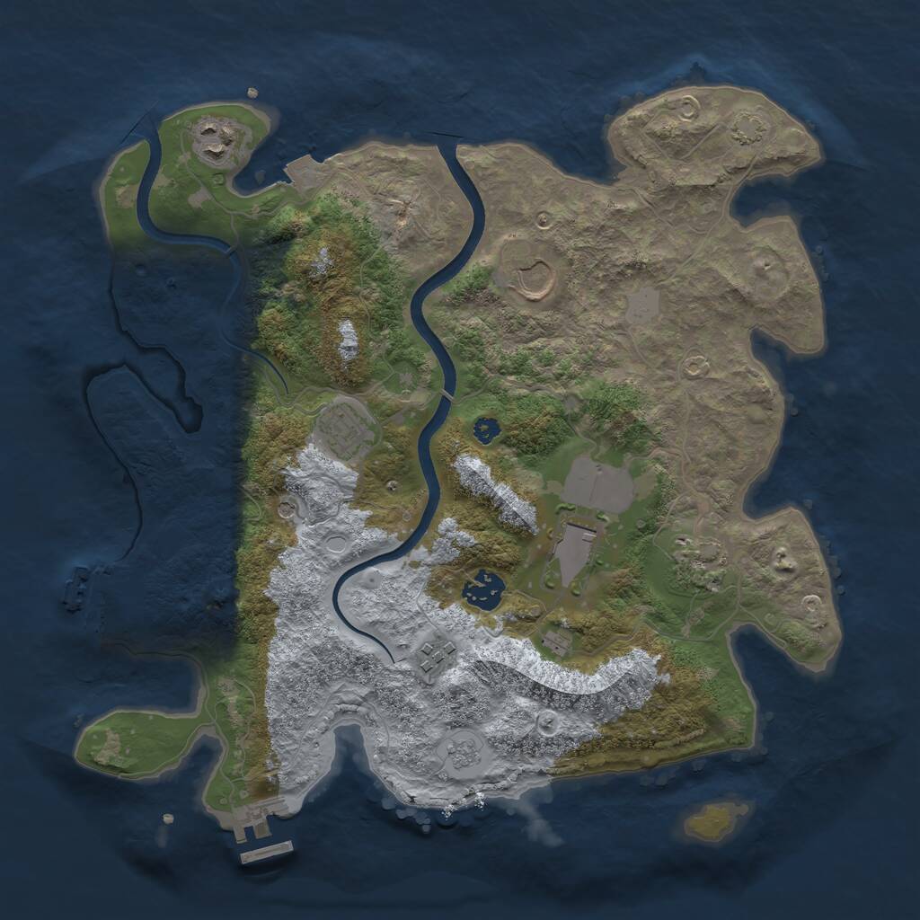 Rust Map: Procedural Map, Size: 3500, Seed: 1113071, 13 Monuments