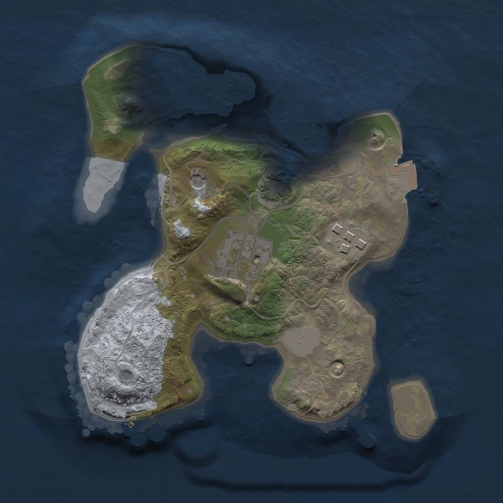 Rust Map: Procedural Map, Size: 2000, Seed: 2093893118, 5 Monuments