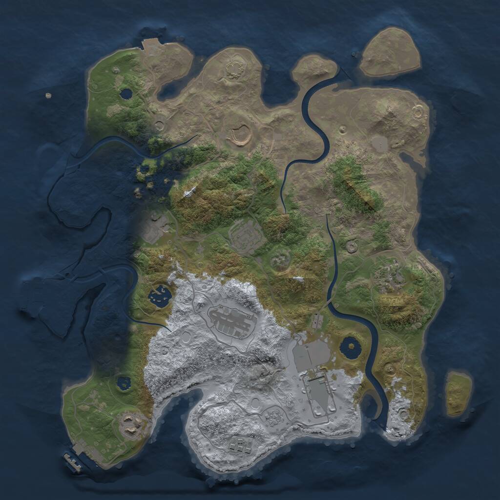 Rust Map: Procedural Map, Size: 3500, Seed: 40039082, 15 Monuments