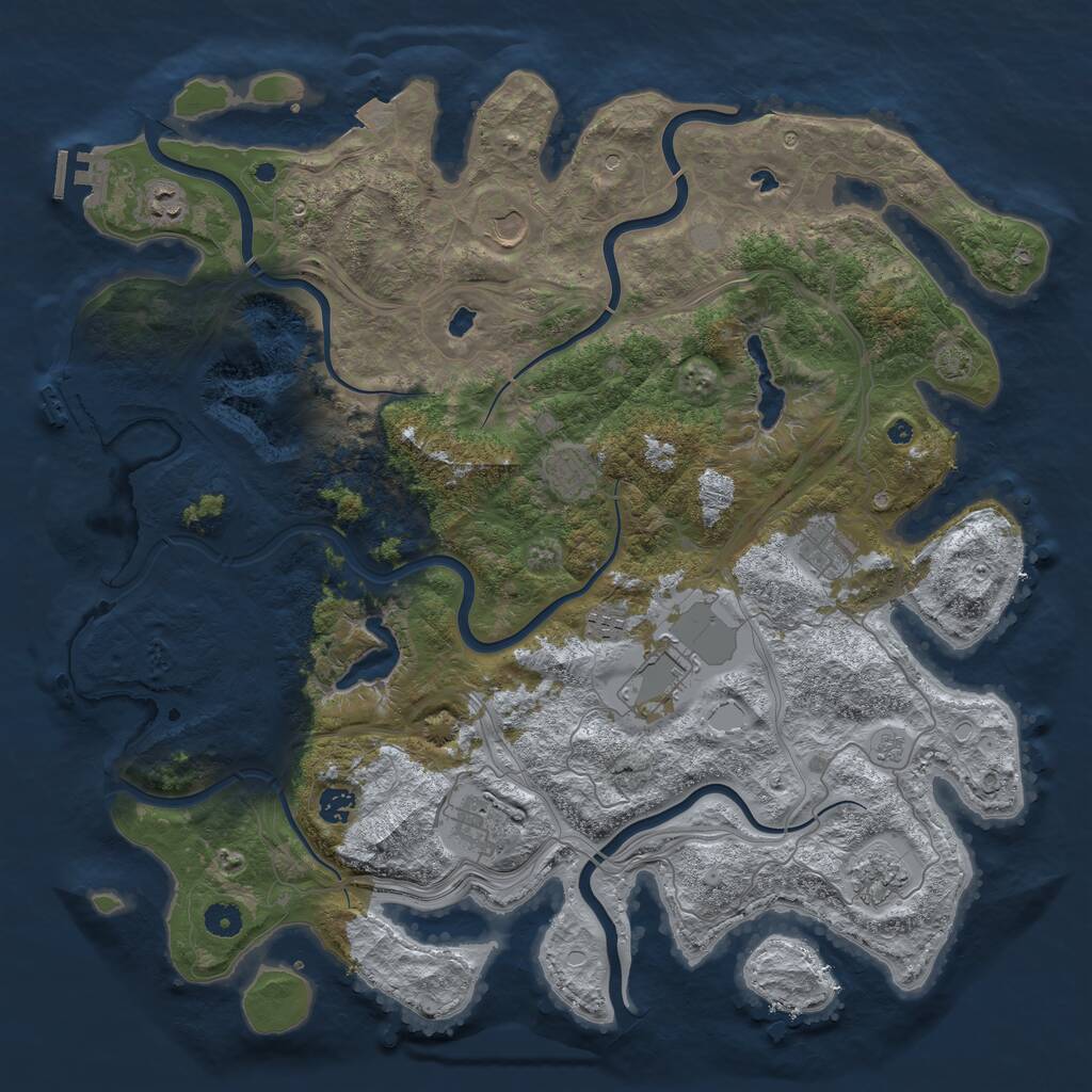Rust Map: Procedural Map, Size: 4500, Seed: 7521689, 15 Monuments