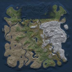 Thumbnail Rust Map: Procedural Map, Size: 5000, Seed: 1486421501, 17 Monuments
