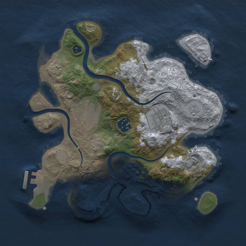 Rust Map: Procedural Map, Size: 2750, Seed: 2035878271, 8 Monuments