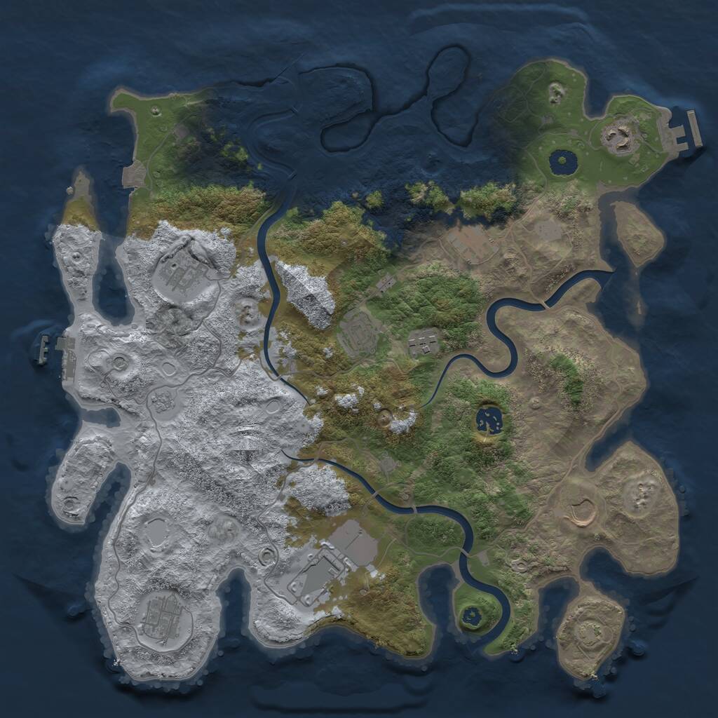 Rust Map: Procedural Map, Size: 3900, Seed: 512348, 15 Monuments