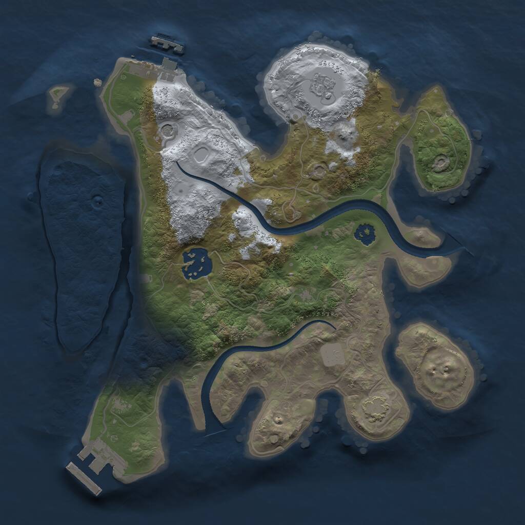 Rust Map: Procedural Map, Size: 2500, Seed: 1008160774, 7 Monuments
