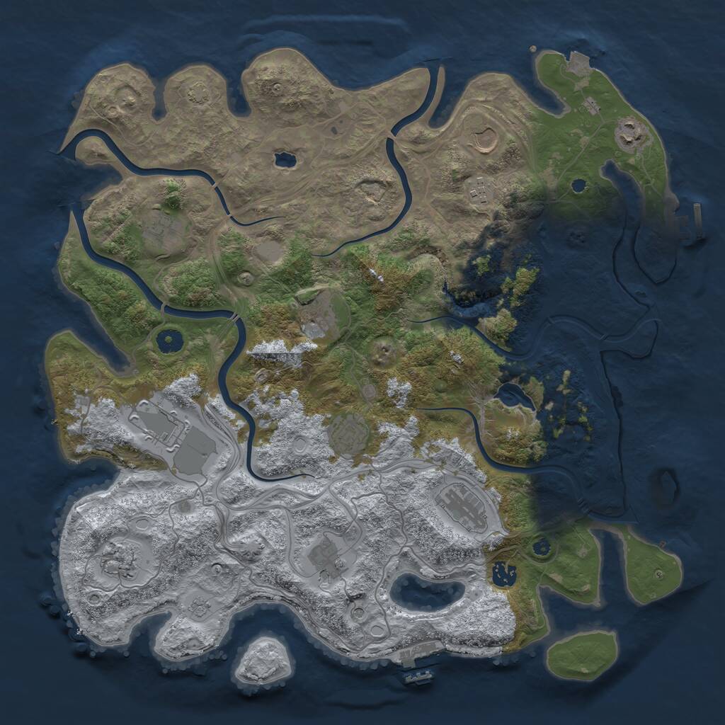 Rust Map: Procedural Map, Size: 4250, Seed: 214535563, 17 Monuments