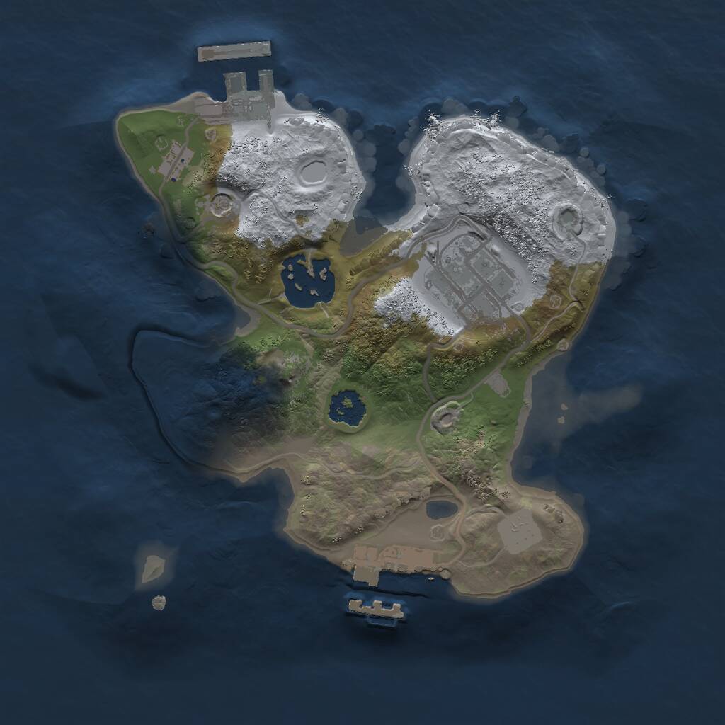 Rust Map: Procedural Map, Size: 2000, Seed: 314765546, 6 Monuments