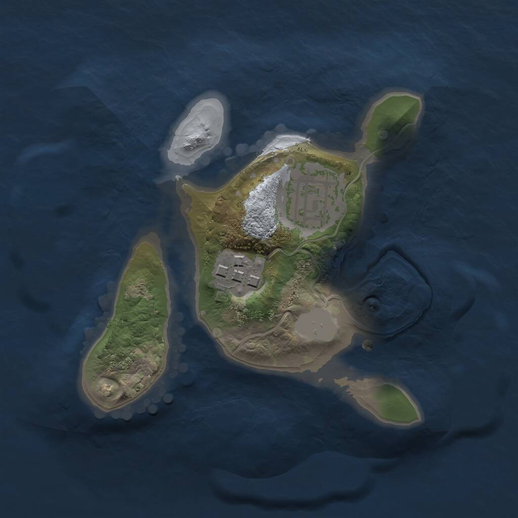 Rust Map: Procedural Map, Size: 1750, Seed: 1614937441, 3 Monuments