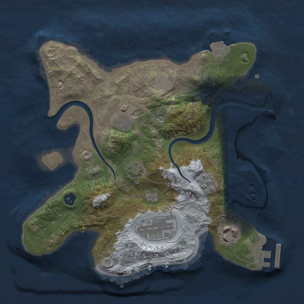 Rust Map: Procedural Map, Size: 2500, Seed: 1887438546, 8 Monuments