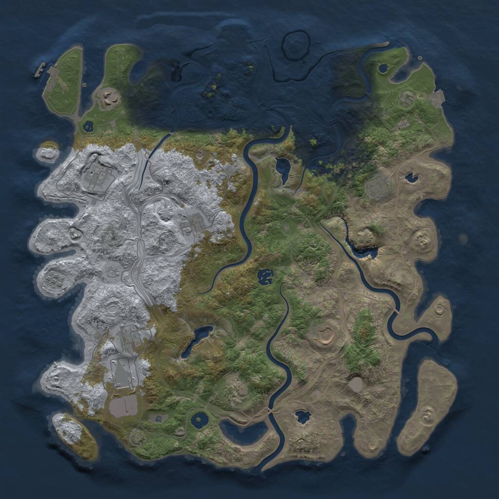 Rust Map: Procedural Map, Size: 4500, Seed: 257323224, 16 Monuments