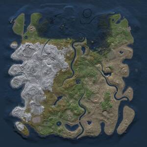 Thumbnail Rust Map: Procedural Map, Size: 4500, Seed: 257323224, 16 Monuments