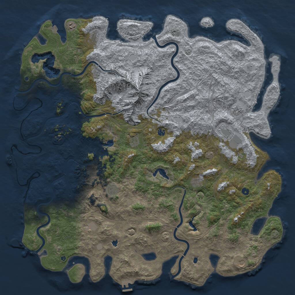 Rust Map: Procedural Map, Size: 6000, Seed: 139496792, 17 Monuments