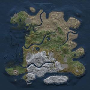 Thumbnail Rust Map: Procedural Map, Size: 3666, Seed: 67676, 14 Monuments