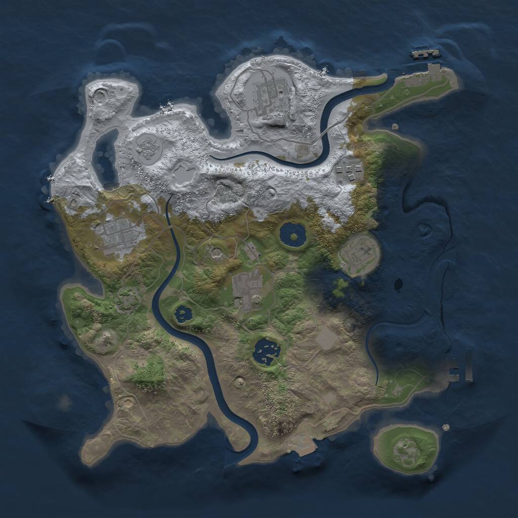 Rust Map: Procedural Map, Size: 3000, Seed: 2003093, 12 Monuments