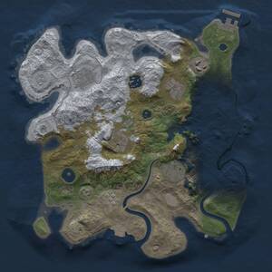 Thumbnail Rust Map: Procedural Map, Size: 3000, Seed: 42891, 13 Monuments