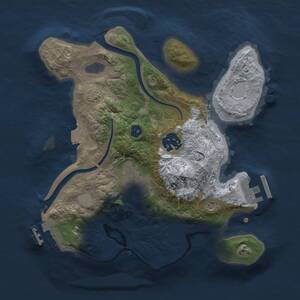 Thumbnail Rust Map: Procedural Map, Size: 2500, Seed: 26943, 7 Monuments